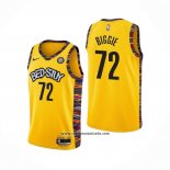 Camiseta Brooklyn Nets Biggie #72 Ciudad 2020-21 Amarillo
