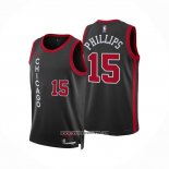 Camiseta Chicago Bulls Julian Phillips #15 Ciudad 2023-24 Negro