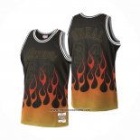 Camiseta Los Angeles Lakers Shaquille O'neal #34 Flames Negro