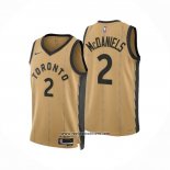 Camiseta Toronto Raptors Jalen Mcdaniels #2 Ciudad 2023-24 Oro
