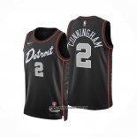 Camiseta Detroit Pistons Cade Cunningham #2 Ciudad 2023-24 Negro