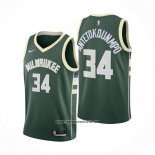 Camiseta Milwaukee Bucks Giannis Antetokounmpo #34 Icon 2020-21 Verde