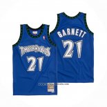 Camiseta Minnesota Timberwolves Kevin Garnett #21 Hardwood Classics Throwback 2003-04 Azul