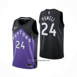 Camiseta Toronto Raptors Norman Powell #24 Earned 2020-21 Negro Violeta
