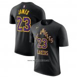 Camiseta Manga Corta Los Angeles Lakers Lebron James Ciudad 2023-24 Negro