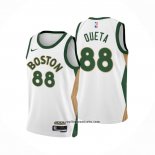Camiseta Boston Celtics Neemias Queta #88 Ciudad 2023-24 Blanco