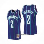 Camiseta Charlotte Hornets Larry Johnson #2 Mitchell & Ness 1994-95 Violeta