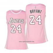 Camiseta Mujer Los Angeles Lakers Kobe Bryant #24 Rosa