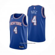 Camiseta New York Knicks Derrick Rose #4 Statement 2020-21 Azul