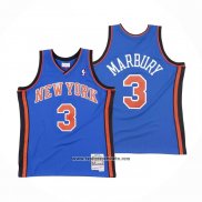 Camiseta New York Knicks Stephon Marbury #3 Hardwood Classics Throwback Azul