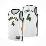 Camiseta Boston Celtics Jrue Holiday #4 Ciudad 2023-24 Blanco