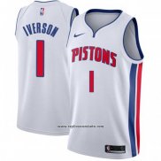 Camiseta Detroit Pistons Allen Iverson #1 Association Blanco