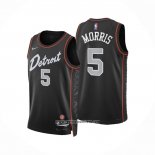 Camiseta Detroit Pistons Monte Morris #5 Ciudad 2023-24 Negro