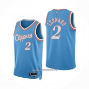 Camiseta Los Angeles Clippers Kawhi Leonard #2 Ciudad 2021-22 Azul