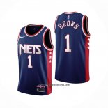 Camiseta Brooklyn Nets Bruce Brown #1 Ciudad 2021-22 Azul