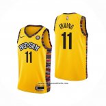 Camiseta Brooklyn Nets Kyrie Irving #11 Ciudad 2020-21 Amarillo