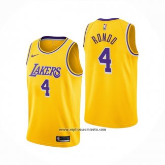 Camiseta Los Angeles Lakers Rajon Rondo #4 Icon Amarillo