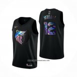 Camiseta Memphis Grizzlies Ja Morant #12 Iridescent Logo Negro
