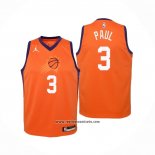 Camiseta Nino Phoenix Suns Chris Paul #3 Statement 2020-21 Naranja