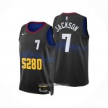 Camiseta Denver Nuggets Reggie Jackson #7 Ciudad 2023-24 Negro