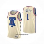 Camiseta Philadelphia 76ers Mike Scott #1 Earned 2020-21 Crema