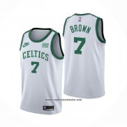 Camiseta Boston Celtics Jaylen Brown #7 75th Anniversary Blanco