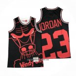 Camiseta Chicago Bulls Michael Jordan #23 Mitchell & Ness Big Face Negro