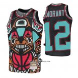 Camiseta Memphis Grizzlies Ja Morant #12 Mitchell & Ness Big Face Negro