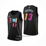Camiseta Miami Heat Bam Adebayo #13 Ciudad 2021-22 Negro