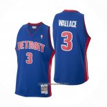 Camiseta Detroit Pistons Ben Wallace #3 Mitchell & Ness 2003-04 Azul