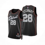 Camiseta Detroit Pistons Isaiah Stewart #28 Ciudad 2023-24 Negro