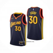 Camiseta Golden State Warriors Stephen Curry #30 Ciudad 2020-21 Negro