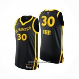 Camiseta Golden State Warriors Stephen Curry #30 Ciudad Autentico 2023-24 Negro