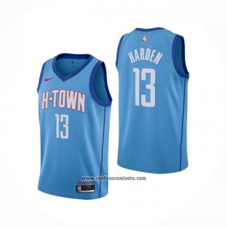 Camiseta Houston Rockets James Harden #13 Ciudad 2020-21 Azul