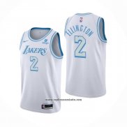 Camiseta Los Angeles Lakers Wayne Ellington #2 Ciudad 2021-22 Blanco