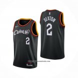 Camiseta Cleveland Cavaliers Collin Sexton #2 Ciudad 2020-21 Negro