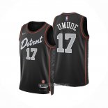 Camiseta Detroit Pistons Stanley Umude #17 Ciudad 2023-24 Negro