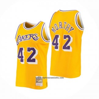 Camiseta Los Angeles Lakers James Worthy #42 Mitchell & Ness 1984-85 Amarillo
