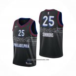 Camiseta Philadelphia 76ers Ben Simmons #25 Ciudad 2020-21 Negro