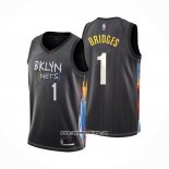 Camiseta Brooklyn Nets Mikal Bridges #1 Ciudad 2022-23 Negro