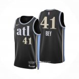 Camiseta Atlanta Hawks Saddiq Bey #41 Ciudad 2023-24 Negro