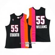 Camiseta Miami Floridians Jason Williams #55 Hardwood Classics Throwback Negro