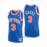 Camiseta New York Knicks John Starks #3 Mitchell & Ness 1991-92 Azul