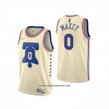 Camiseta Philadelphia 76ers Tyrese Maxey #0 Earned 2020-21 Crema