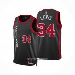Camiseta Chicago Bulls Justin Lewis #34 Ciudad 2023-24 Negro