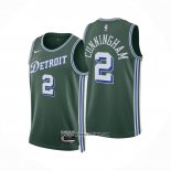 Camiseta Detroit Pistons Cade Cunningham #2 Ciudad 2022-23 Verde