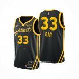 Camiseta Golden State Warriors Rudy Gay #33 Ciudad 2023-24 Negro