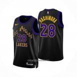 Camiseta Los Angeles Lakers Rui Hachimura #28 Ciudad 2023-24 Negro