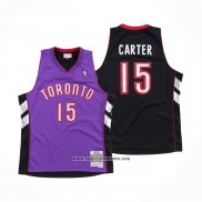 Camiseta Toronto Raptors Vince Carter #15 Hardwood Classics Throwback Negro Violeta