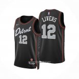 Camiseta Detroit Pistons Isaiah Livers #12 Ciudad 2023-24 Negro